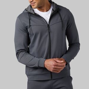 NWT 32 Degrees HEAT Men's Large Soft Stretch Terry Full-Zip Hoodie Jacket